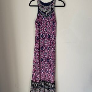 Express Vibrant Pink and Black Maxi Dress